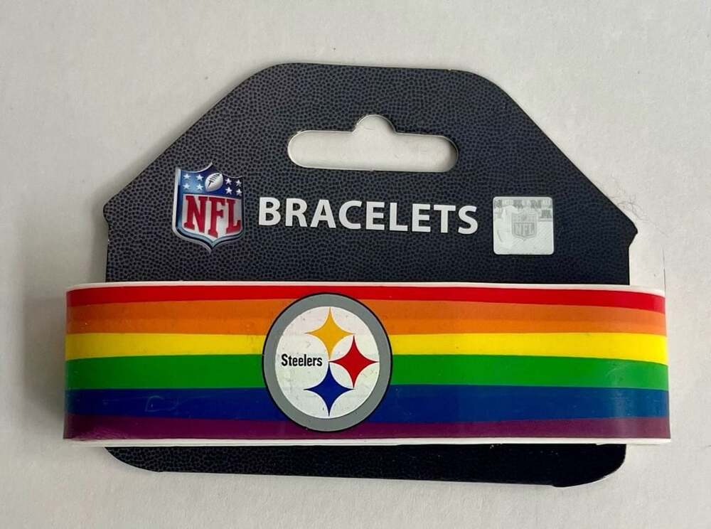Aminco NFL Pittsburgh Steelers Pride Silicone Rubber Bracelet